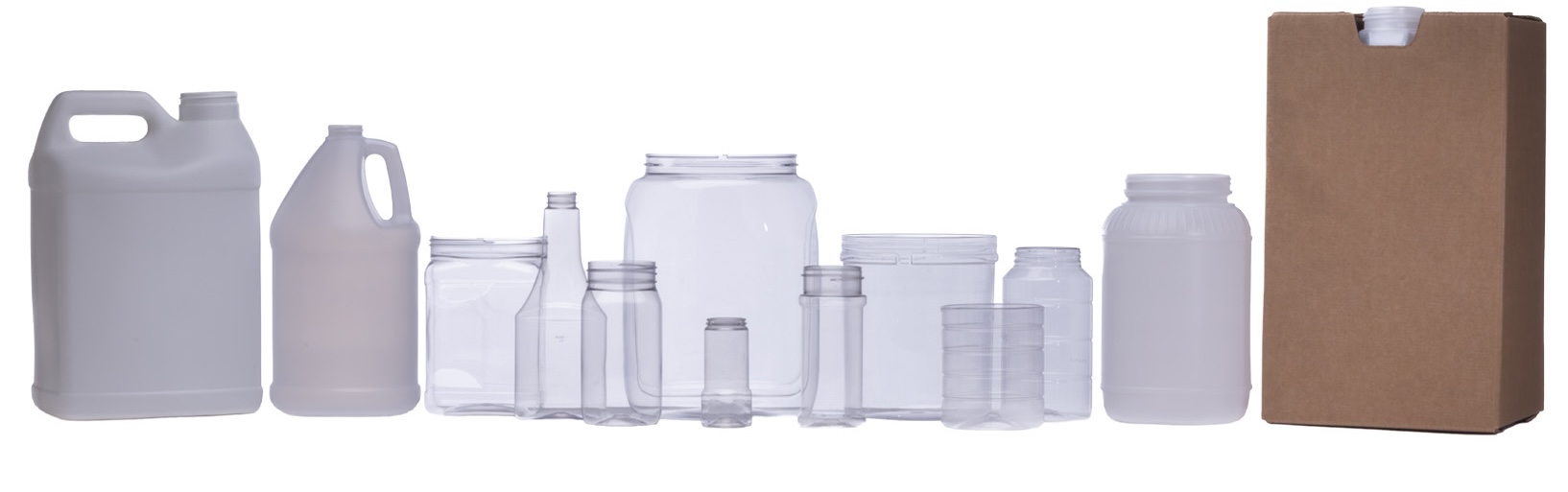 Various empty ring containers in all shapes and sizes